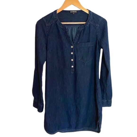 Express Dark Wash Denim Dress XSmall - Picture 1 of 3